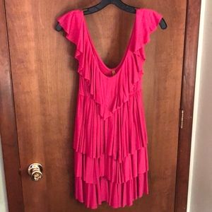 Pink Rachel Pally tiered ruffle dress XS